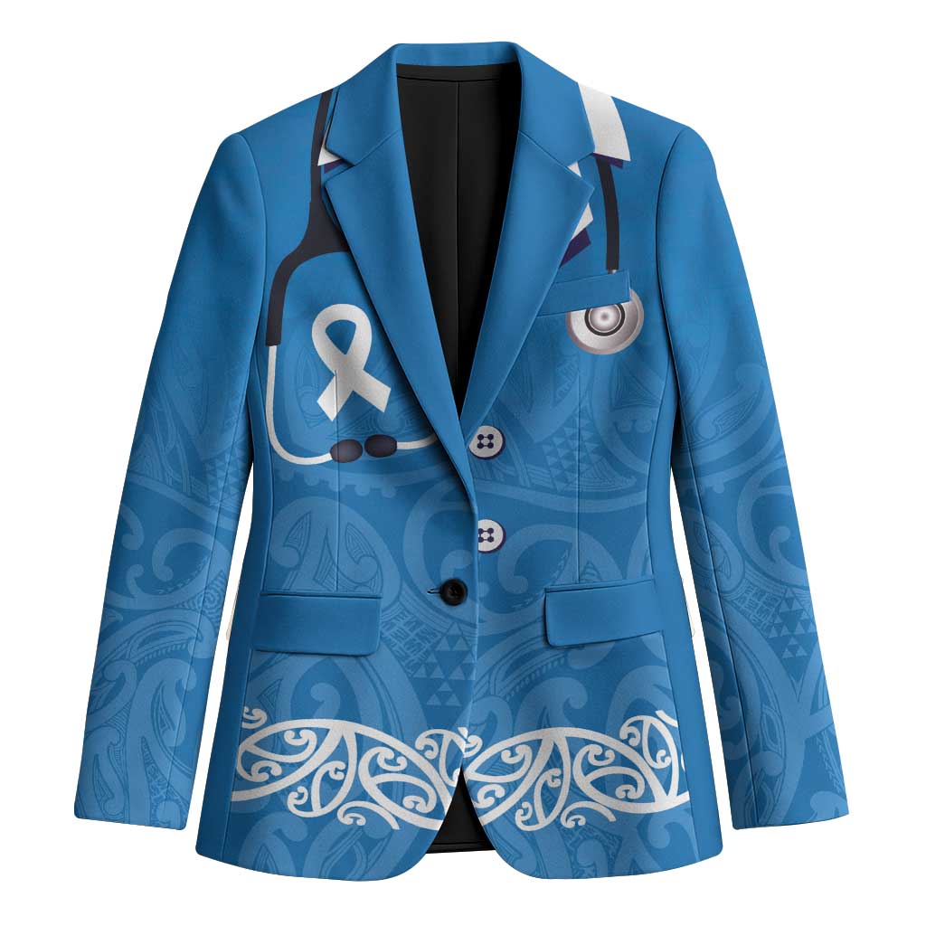 New Zealand Nurses Week Blazer Maori Kowhaiwhai Blue Tribal LT9 Unisex Blue - Polynesian Pride