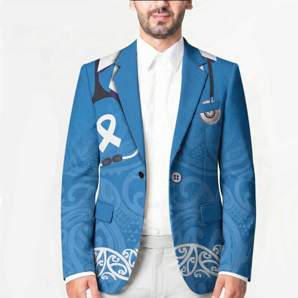 New Zealand Nurses Week Blazer Maori Kowhaiwhai Blue Tribal LT9 - Polynesian Pride