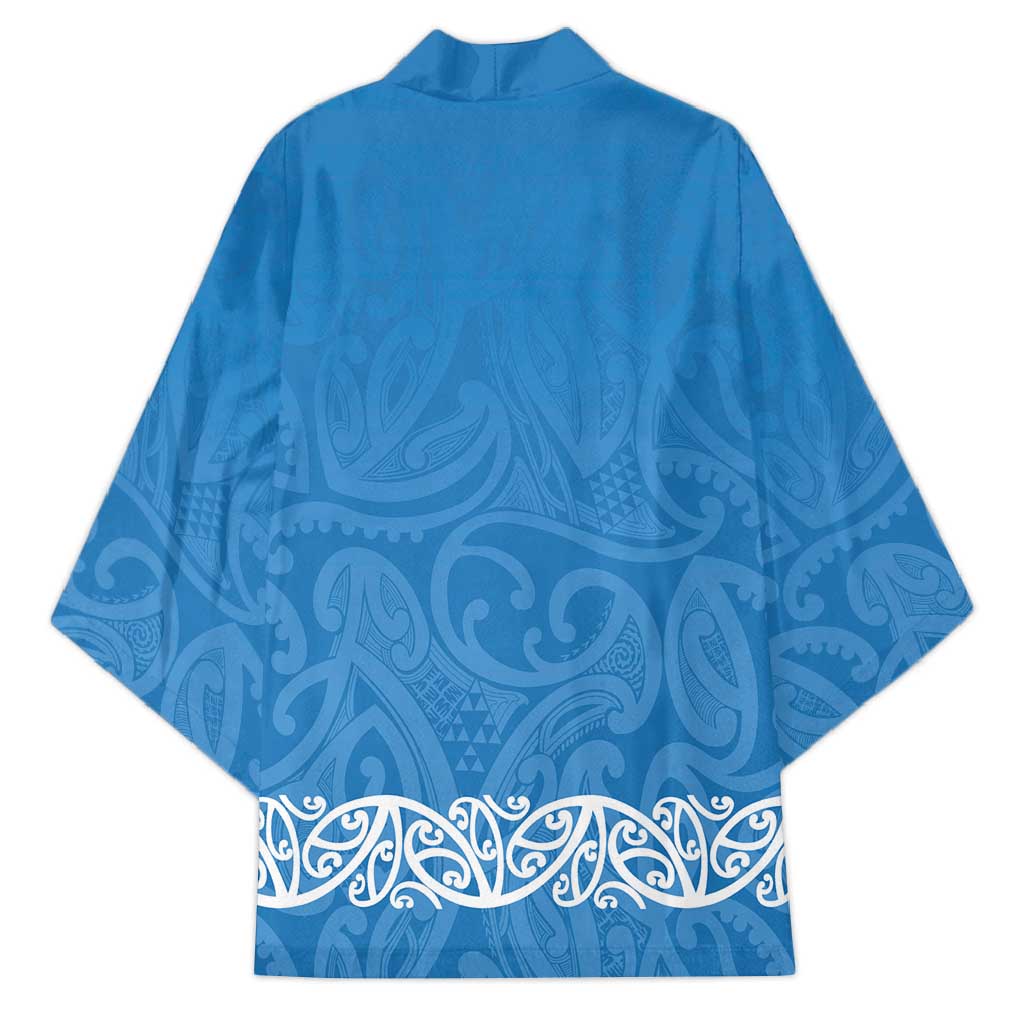 New Zealand Nurses Week Kimono Maori Kowhaiwhai Blue Tribal LT9 - Polynesian Pride