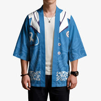 New Zealand Nurses Week Kimono Maori Kowhaiwhai Blue Tribal LT9 - Polynesian Pride