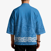 New Zealand Nurses Week Kimono Maori Kowhaiwhai Blue Tribal LT9 - Polynesian Pride