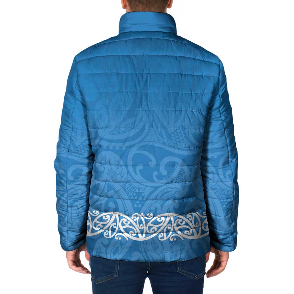 New Zealand Nurses Week Padded Jacket Maori Kowhaiwhai Blue Tribal LT9 - Polynesian Pride