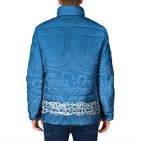 New Zealand Nurses Week Padded Jacket Maori Kowhaiwhai Blue Tribal LT9 - Polynesian Pride