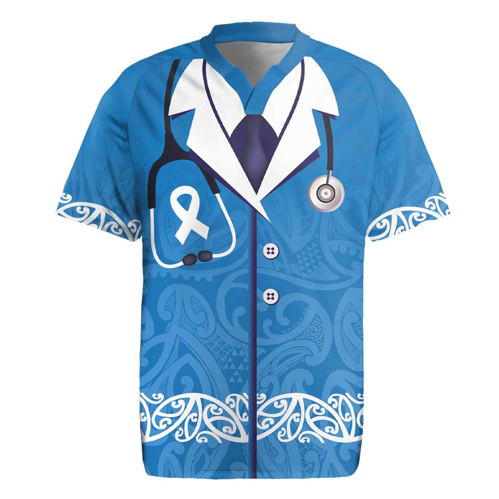 New Zealand Nurses Week Rugby Jersey Maori Kowhaiwhai Blue Tribal LT9 Blue - Polynesian Pride