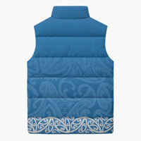 New Zealand Nurses Week Sleeveless Puffer Jacket Maori Kowhaiwhai Blue Tribal LT9 - Polynesian Pride