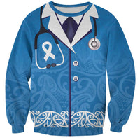 New Zealand Nurses Week Sweatshirt Maori Kowhaiwhai Blue Tribal LT9 Unisex Blue - Polynesian Pride