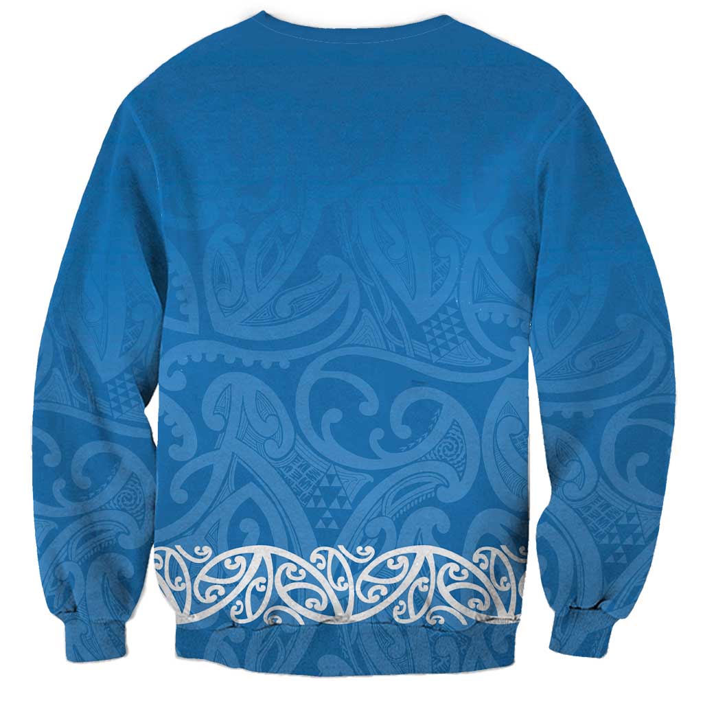New Zealand Nurses Week Sweatshirt Maori Kowhaiwhai Blue Tribal LT9 - Polynesian Pride