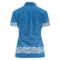 New Zealand Nurses Week Women Polo Shirt Maori Kowhaiwhai Blue Tribal