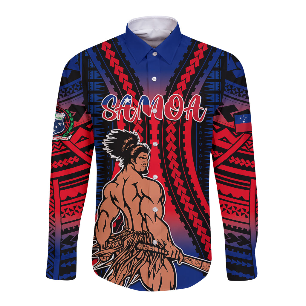 Custom Polynesian Samoa Independence Day Long Sleeve Button Shirt Polynesian Pacific Tribal LT9 Unisex Gradient - Polynesian Pride