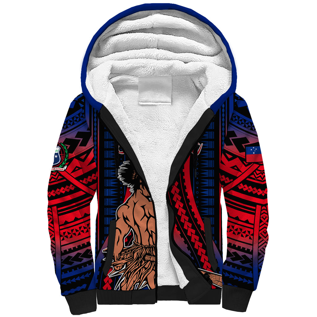 Custom Polynesian Samoa Independence Day Sherpa Hoodie Polynesian Pacific Tribal LT9 Unisex Gradient - Polynesian Pride