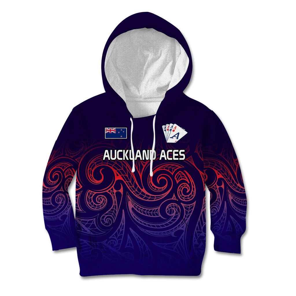 New Zealand Auckland Cricket Kid Hoodie Maori Traditional Ethnic Style LT9 Hoodie Gradient - Polynesian Pride