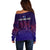 New Zealand Auckland Cricket Off Shoulder Sweater Maori Traditional Ethnic Style LT9 - Polynesian Pride