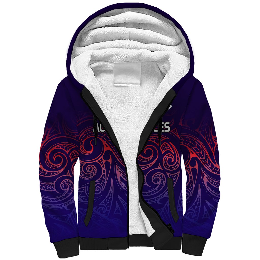 New Zealand Auckland Cricket Sherpa Hoodie Maori Traditional Ethnic Style LT9 Unisex Gradient - Polynesian Pride
