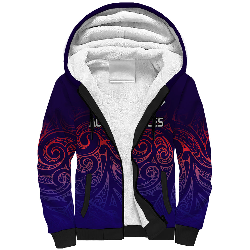 New Zealand Auckland Cricket Sherpa Hoodie Maori Traditional Ethnic Style LT9 Unisex Gradient - Polynesian Pride