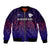 New Zealand Auckland Cricket Sleeve Zip Bomber Jacket Maori Traditional Ethnic Style LT9 Unisex Gradient - Polynesian Pride
