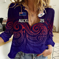 New Zealand Auckland Cricket Women Casual Shirt Maori Traditional Ethnic Style LT9 Female Gradient - Polynesian Pride