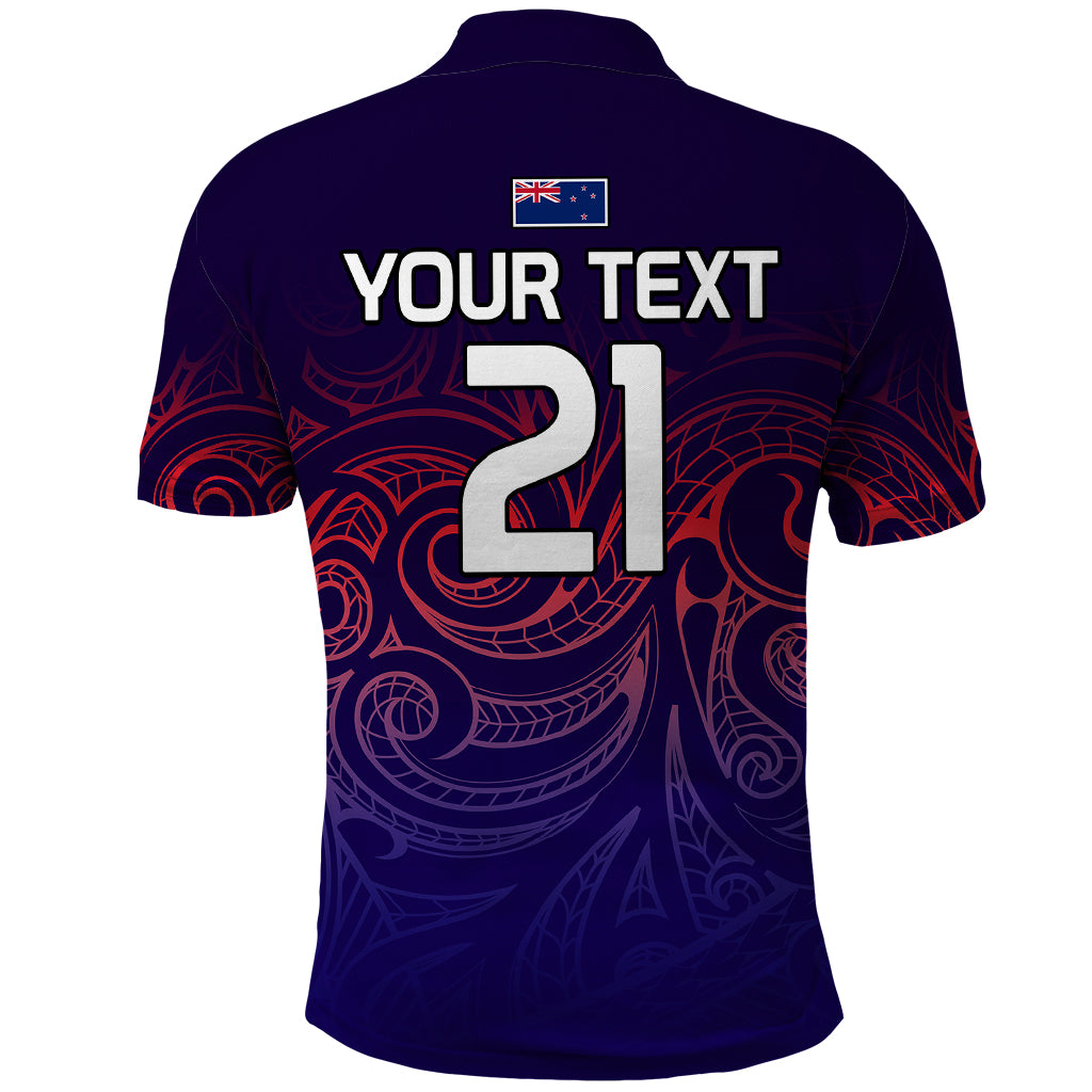 (Custom Text and Number) New Zealand Auckland Cricket Polo Shirt Maori Traditional Ethnic Style LT9 - Polynesian Pride