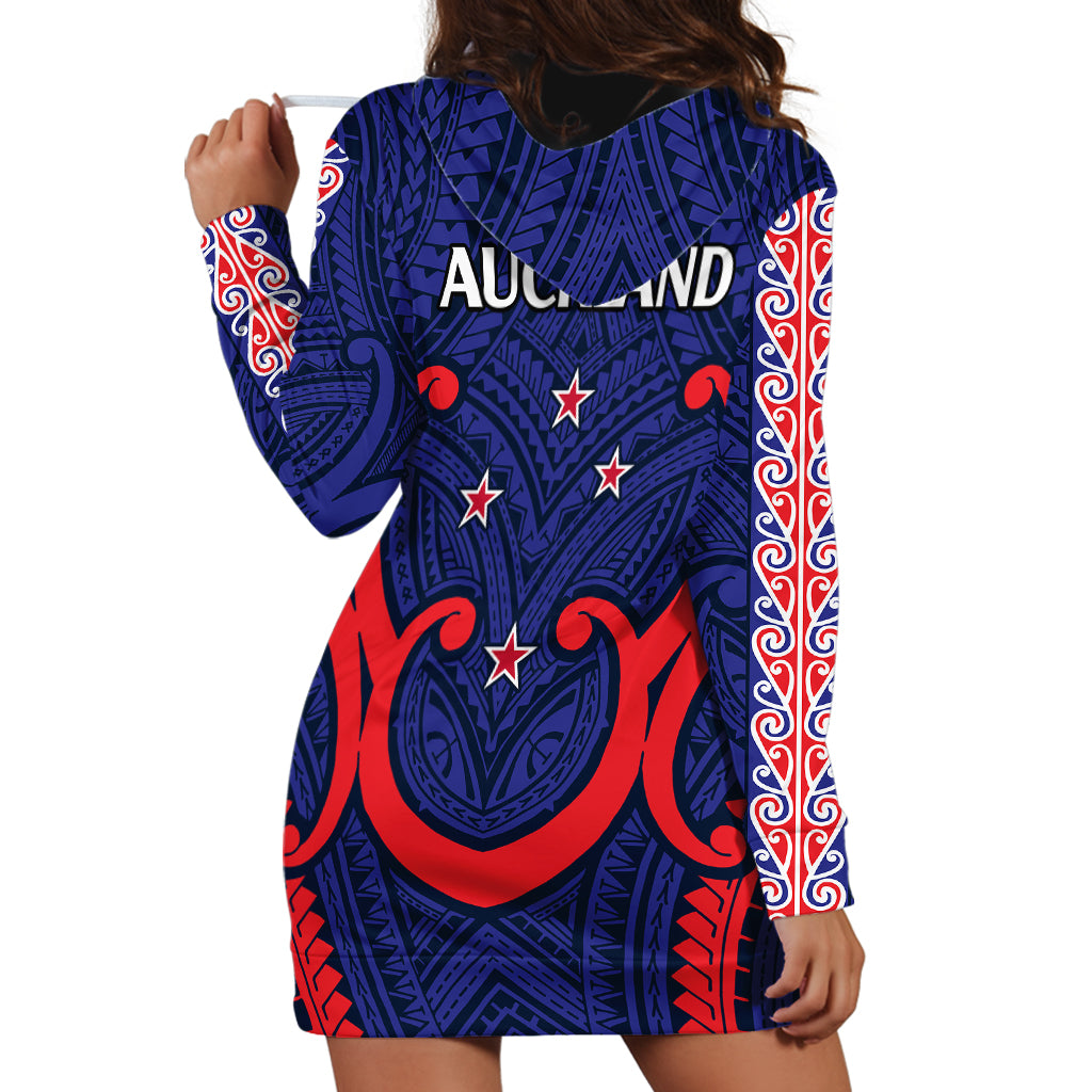 New Zealand Auckland Cricket Hoodie Dress Polynesian with Maori Koru LT9 - Polynesian Pride