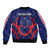 New Zealand Auckland Cricket Sleeve Zip Bomber Jacket Polynesian with Maori Koru LT9 - Polynesian Pride