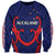New Zealand Auckland Cricket Sweatshirt Polynesian with Maori Koru LT9 Unisex Blue - Polynesian Pride