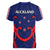 New Zealand Auckland Cricket Women V Neck T Shirt Polynesian with Maori Koru LT9 - Polynesian Pride