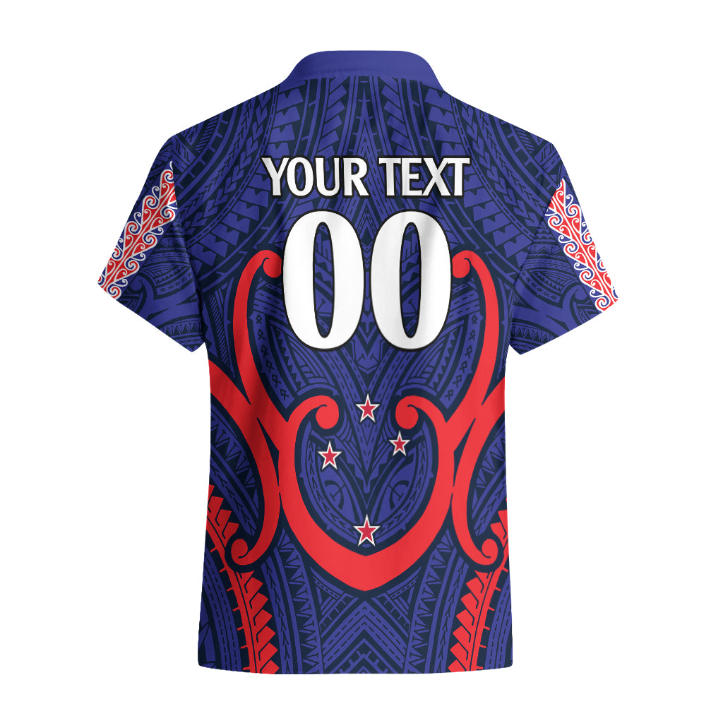 (Custom Text And Number) New Zealand Auckland Cricket Hawaiian Shirt Polynesian with Maori Koru LT9 - Polynesian Pride