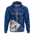 (Custom Text and Number) New Zealand Cricket Hoodie Auckland Aces Sporty Style LT9 Zip Hoodie Blue - Polynesian Pride