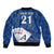 (Custom Text And Number) New Zealand Cricket Sleeve Zip Bomber Jacket Auckland Aces Sporty Style LT9 - Polynesian Pride