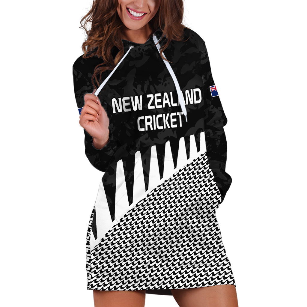 New Zealand Cricket Hoodie Dress Black Cap Sporty Style No1 LT9 Black - Polynesian Pride