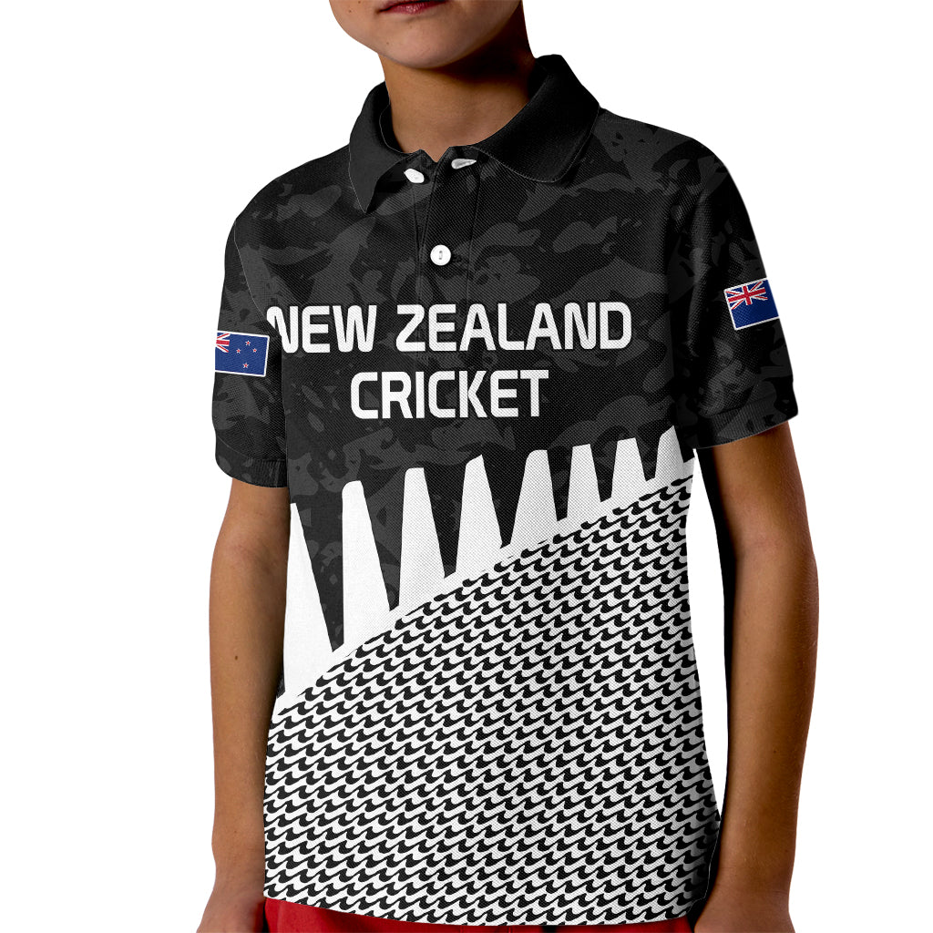 New Zealand Cricket Kid Polo Shirt Black Cap Sporty Style No1 LT9 Kid Black - Polynesian Pride