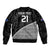 (Custom Text And Number) New Zealand Cricket Sleeve Zip Bomber Jacket Black Cap Sporty Style No1 LT9 - Polynesian Pride