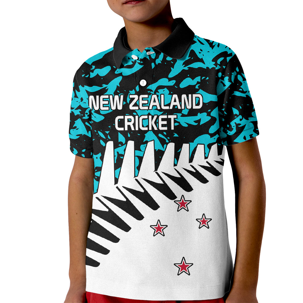 New Zealand Cricket Kid Polo Shirt Black Cap Sporty Style No2 LT9 Kid Auqua - Polynesian Pride