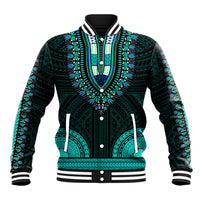African Dashiki Baseball Jacket With Polynesian Pattern - Teal LT9 Unisex Teal - Polynesian Pride