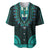 African Dashiki Baseball Jersey With Polynesian Pattern - Teal LT9 Teal - Polynesian Pride