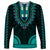 African Dashiki Long Sleeve Shirt With Polynesian Pattern - Teal LT9 Unisex Teal - Polynesian Pride