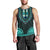 African Dashiki Men Tank Top With Polynesian Pattern - Teal LT9 - Polynesian Pride