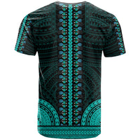African Dashiki T Shirt With Polynesian Pattern Teal LT9 - Polynesian Pride