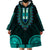 African Dashiki Wearable Blanket Hoodie With Polynesian Pattern - Teal LT9 - Polynesian Pride