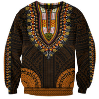 African Dashiki Sweatshirt With Polynesian Pattern - Gold LT9 Unisex Gold - Polynesian Pride