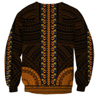 African Dashiki Sweatshirt With Polynesian Pattern - Gold LT9 - Polynesian Pride