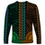 African Dashiki Long Sleeve Shirt With Polynesian Pattern - Half Green and Gold LT9 - Polynesian Pride