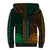 African Dashiki Sherpa Hoodie With Polynesian Pattern - Half Green and Gold LT9 - Polynesian Pride
