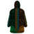 African Dashiki Wearable Blanket Hoodie With Polynesian Pattern - Half Green and Gold LT9 - Polynesian Pride