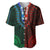 African Dashiki Baseball Jersey With Polynesian Pattern - Half Green and Red LT9 Green and Red - Polynesian Pride