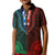 African Dashiki Kid Polo Shirt With Polynesian Pattern - Half Green and Red LT9 Kid Green and Red - Polynesian Pride