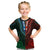 African Dashiki Kid T Shirt With Polynesian Pattern - Half Green and Red LT9 Green and Red - Polynesian Pride