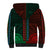 African Dashiki Sherpa Hoodie With Polynesian Pattern - Half Green and Red LT9 - Polynesian Pride