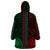 African Dashiki Wearable Blanket Hoodie With Polynesian Pattern - Half Green and Red LT9 - Polynesian Pride