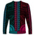 African Dashiki Long Sleeve Shirt With Polynesian Pattern - Half Teal and Pink LT9 - Polynesian Pride