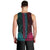 African Dashiki Men Tank Top With Polynesian Pattern - Half Teal and Pink LT9 - Polynesian Pride